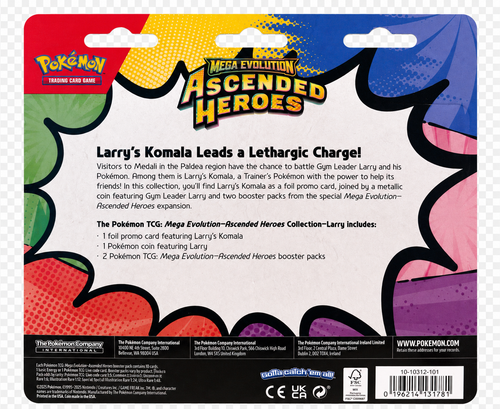 Pokémon TCG: Mega Evolution—Ascended Heroes – Larry’s Komala 2-Pack Blister
